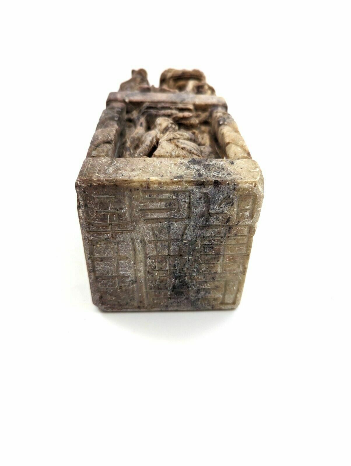 Antique Pair Of Chinese Carved Stone Seals "Foo Dog" 19th Century photo buy