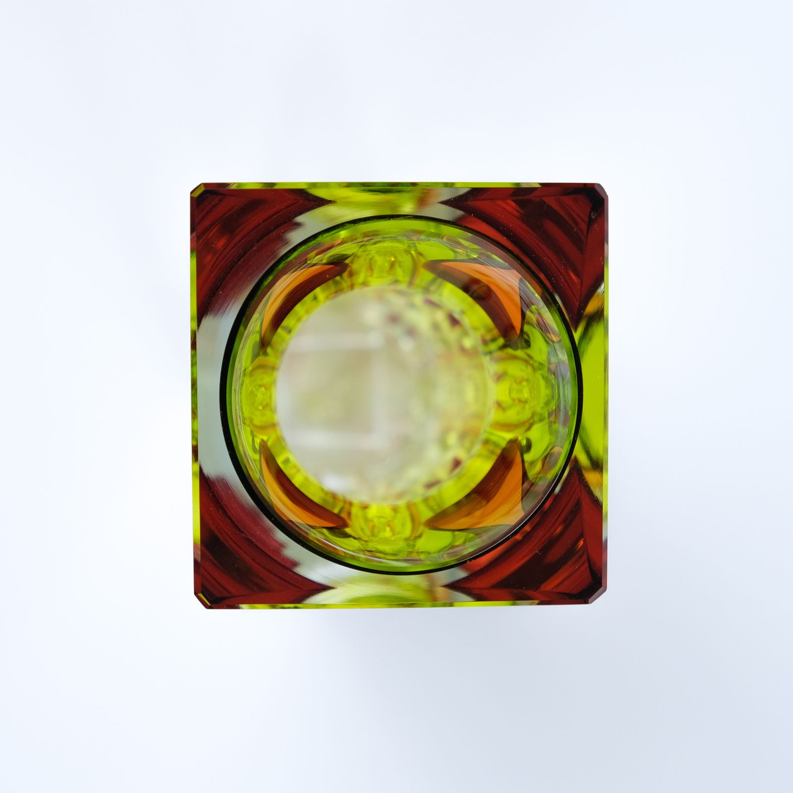 photo buy Oldrich Lipsky Cased & Cut Glass Vase For Novy Bor Exbor, Czechoslovakia C.1964