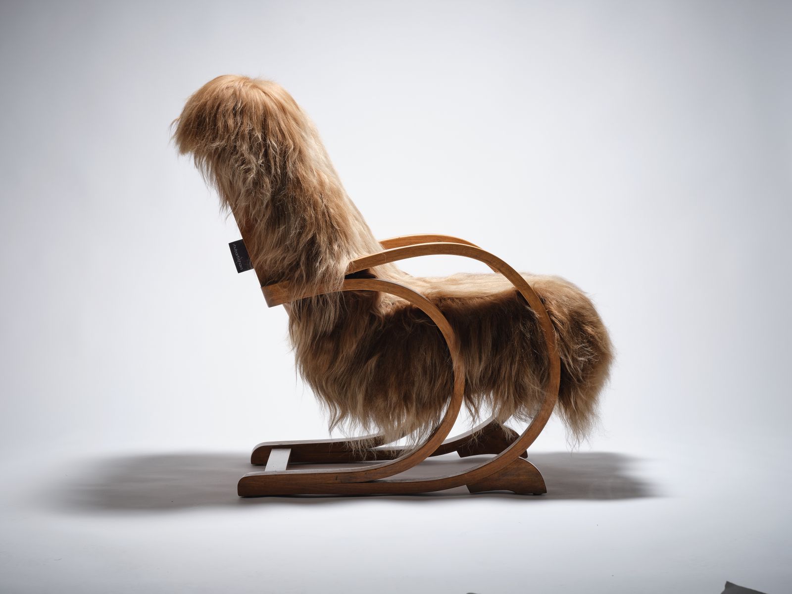 Unique & Rare Modernist Deco ‘Famulus’ By J P Hully Bentwood Sprung Seated Armchair Wrapped In Icelandic Sheepskin & Cognac Leather. Circa 1930s photo Furniture
