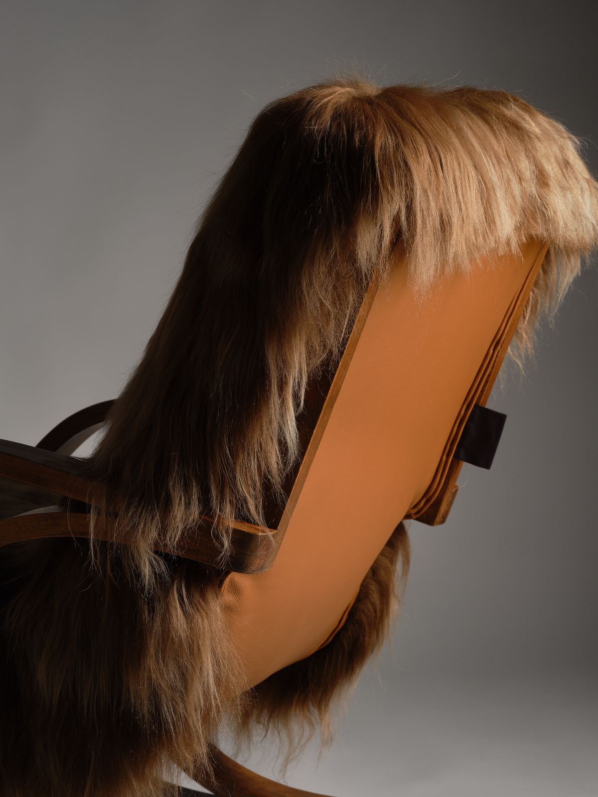 Furniture Unique & Rare Modernist Deco ‘Famulus’ By J P Hully Bentwood Sprung Seated Armchair Wrapped In Icelandic Sheepskin & Cognac Leather. Circa 1930s photo
