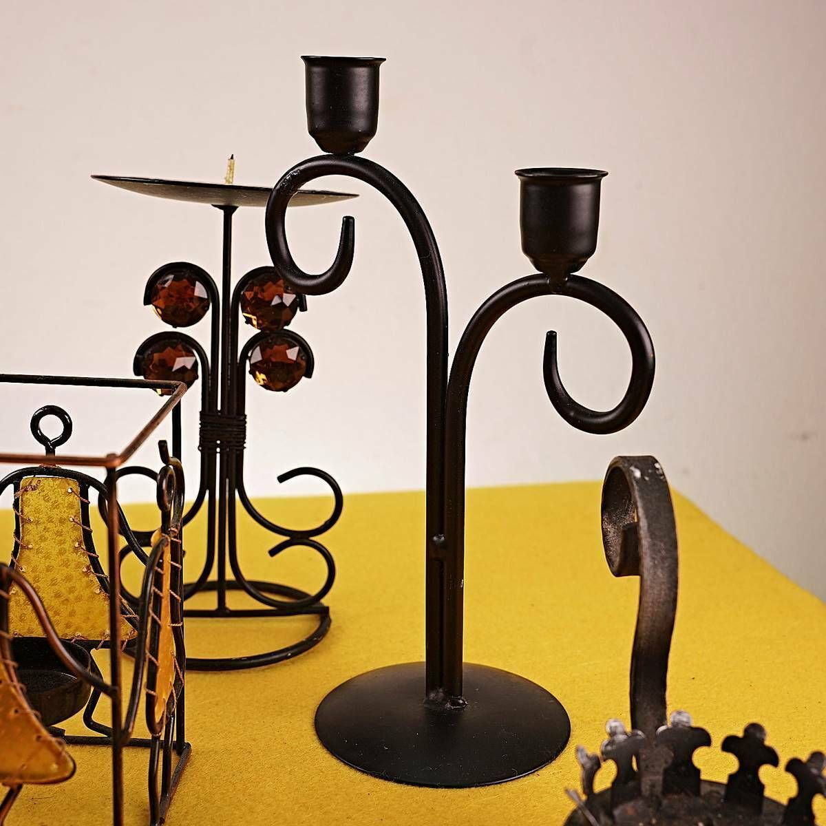 Lot Of 8 Vintage Metal Candle Holders photo vinterior