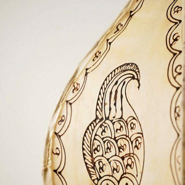 Vintage Ethnic Chandelier In Metal And Leather photo for sale