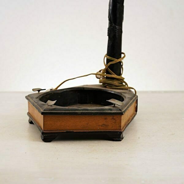 Chinese Antique Wooden Lamp Base With Ashtray photo Lighting