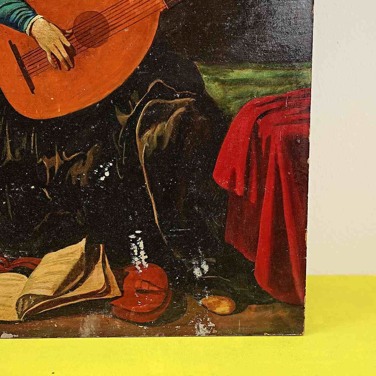 Vintage Work Homage To Carlo Saraceni, Angel With Double Bass photo Art