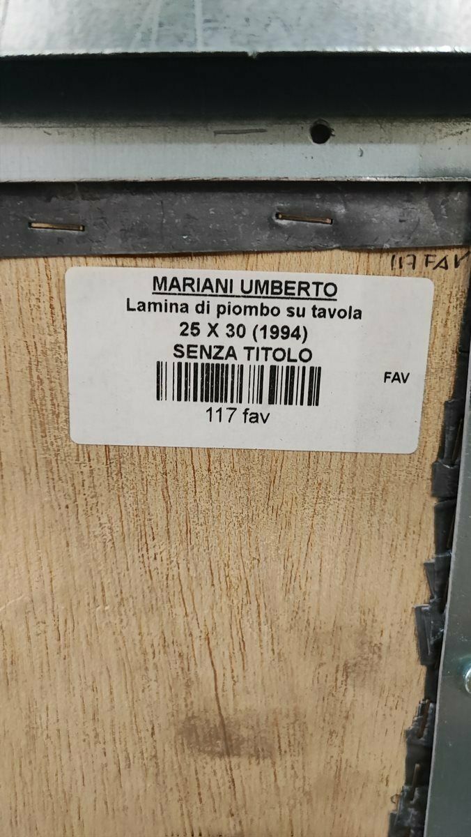 Art Work By Umberto Mariani, Painting On Metal Plate, 1994 photo