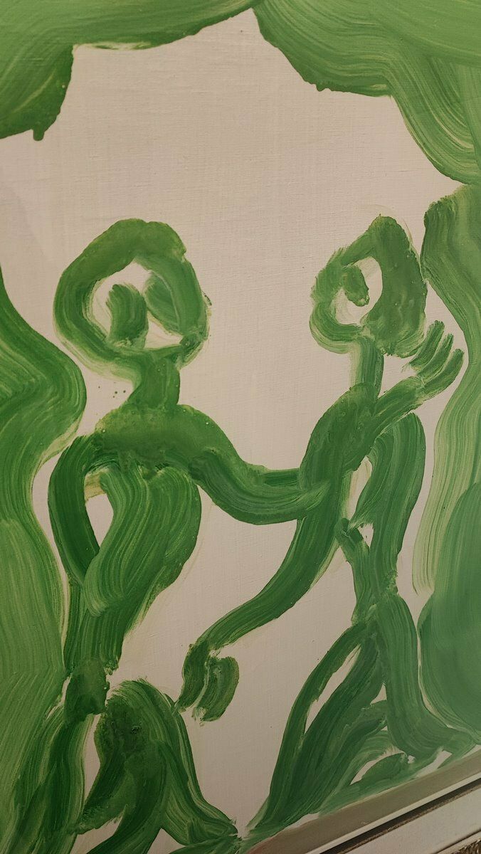 Work By Virgilio Guidi, Oil On Canvas From 1969, Meeting photo furniture