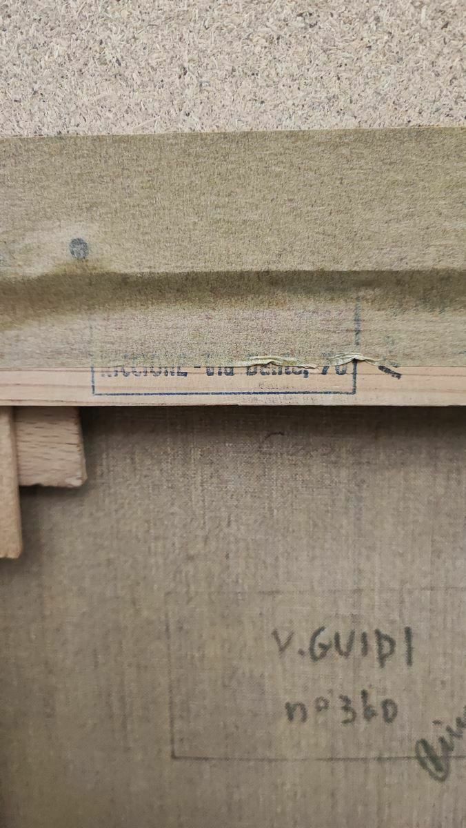 4613.0 Work By Virgilio Guidi, Oil On Canvas From 1969, Meeting photo