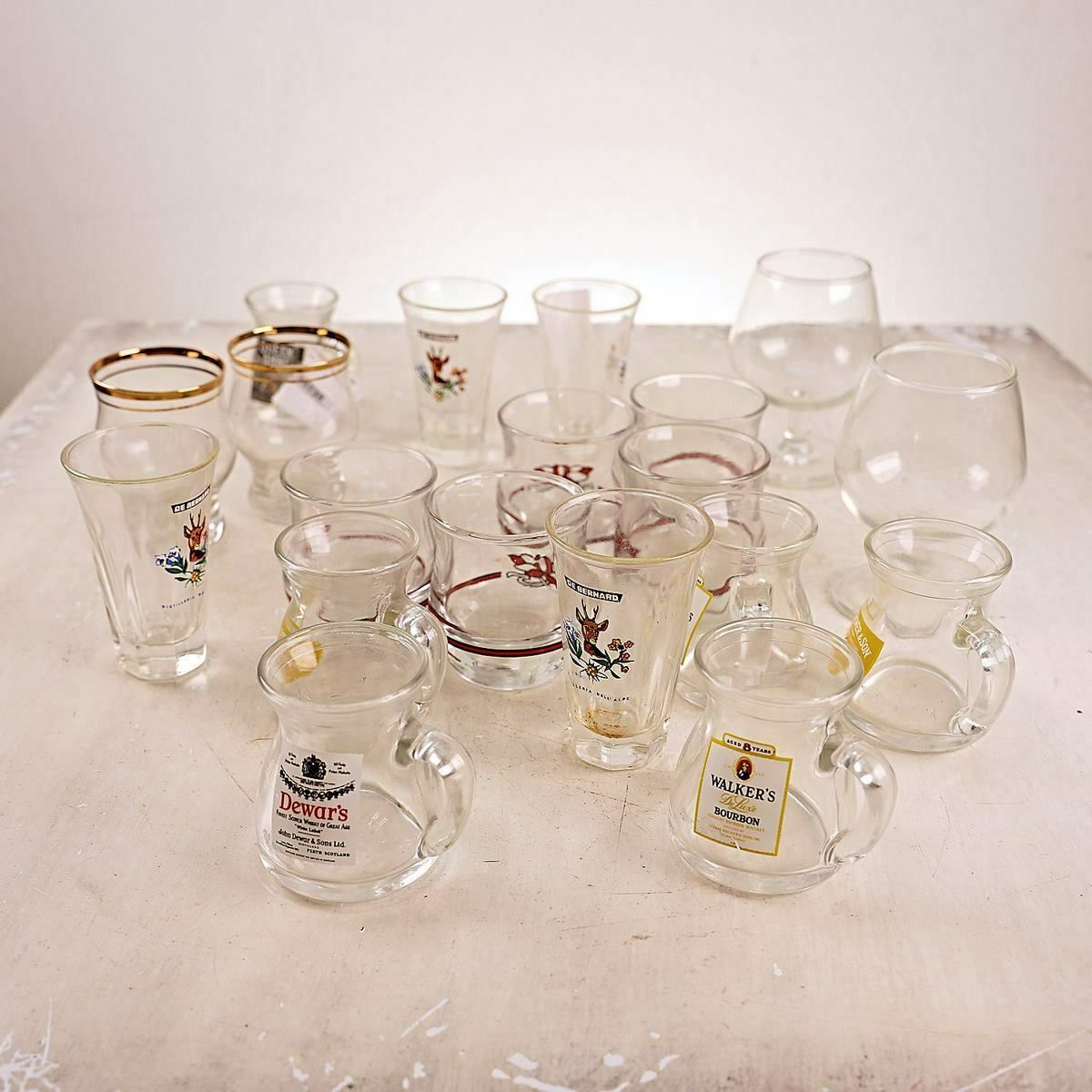Lot Of 4 Vintage Liqueur Glasses Plus 6 Mini Carafes, 10 Pieces
