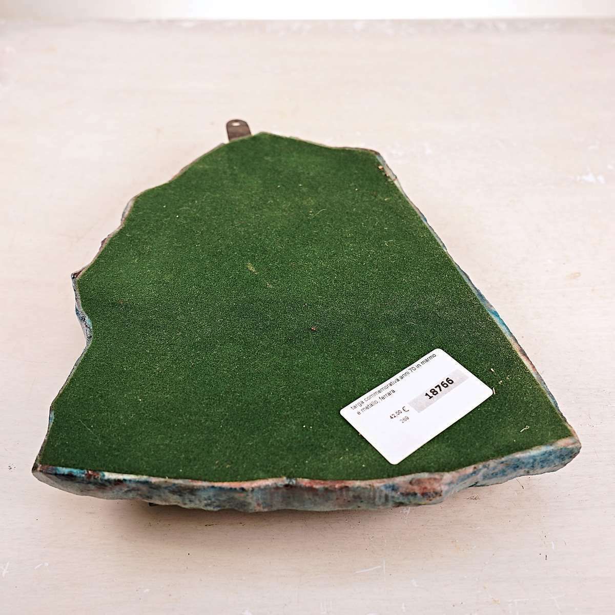 Commemorative Plaque From The 70s In Marble And Metal, Ferrara photo Art