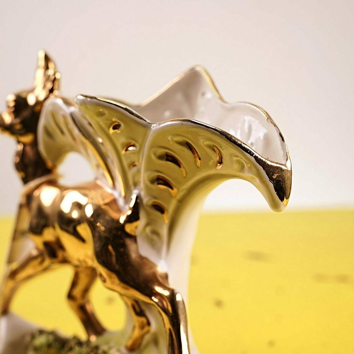 Vintage Ceramic From The Early 1900s, Golden Deer photo for sale