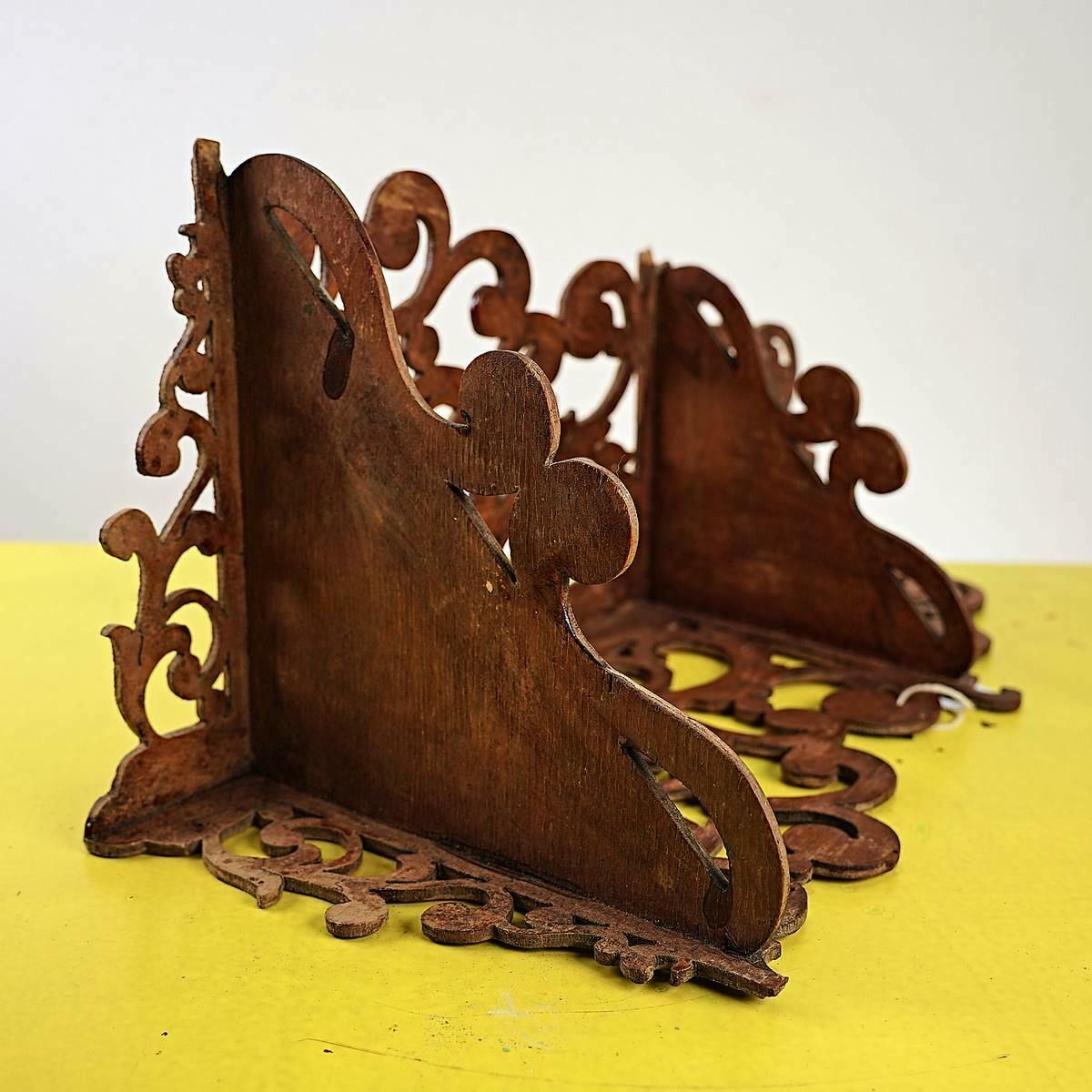 Vintage Carved Wooden Corner Shelf photo furniture