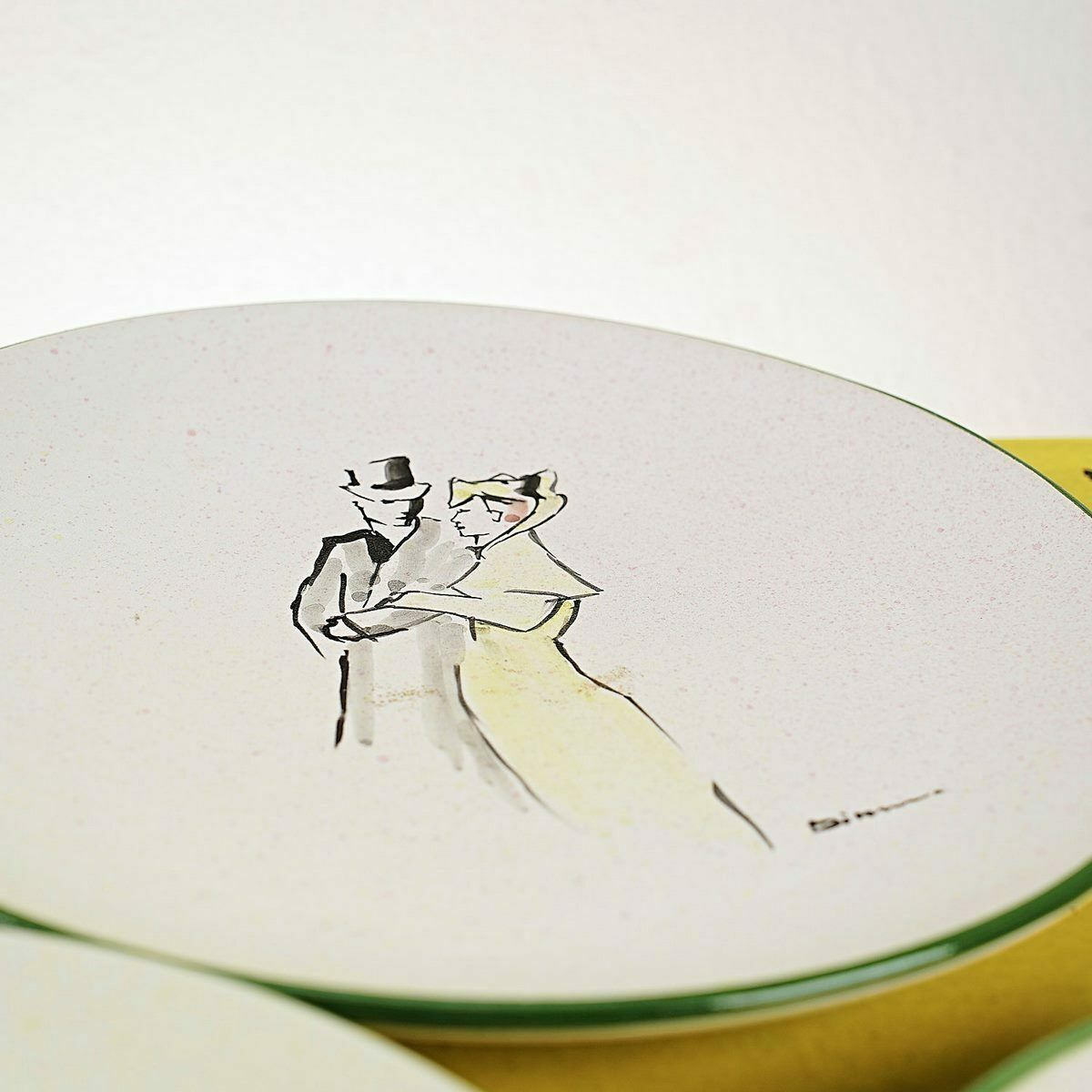 Lot Of 3 Vintage Ceramic Ornamental Plates With Hand Painted Figures photo Home Decor