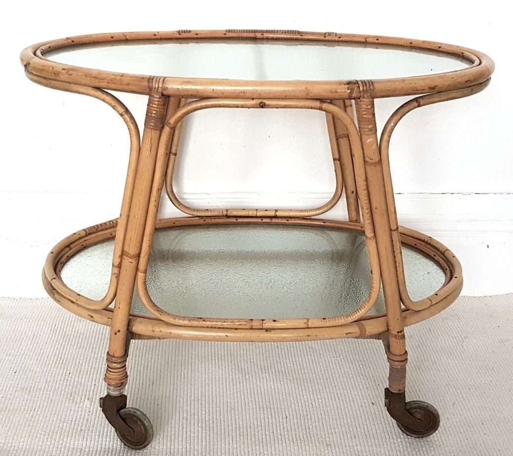Mid Century Angraves Bamboo Drinks Trolley, Plant Display, Bar Cart. photo for sale