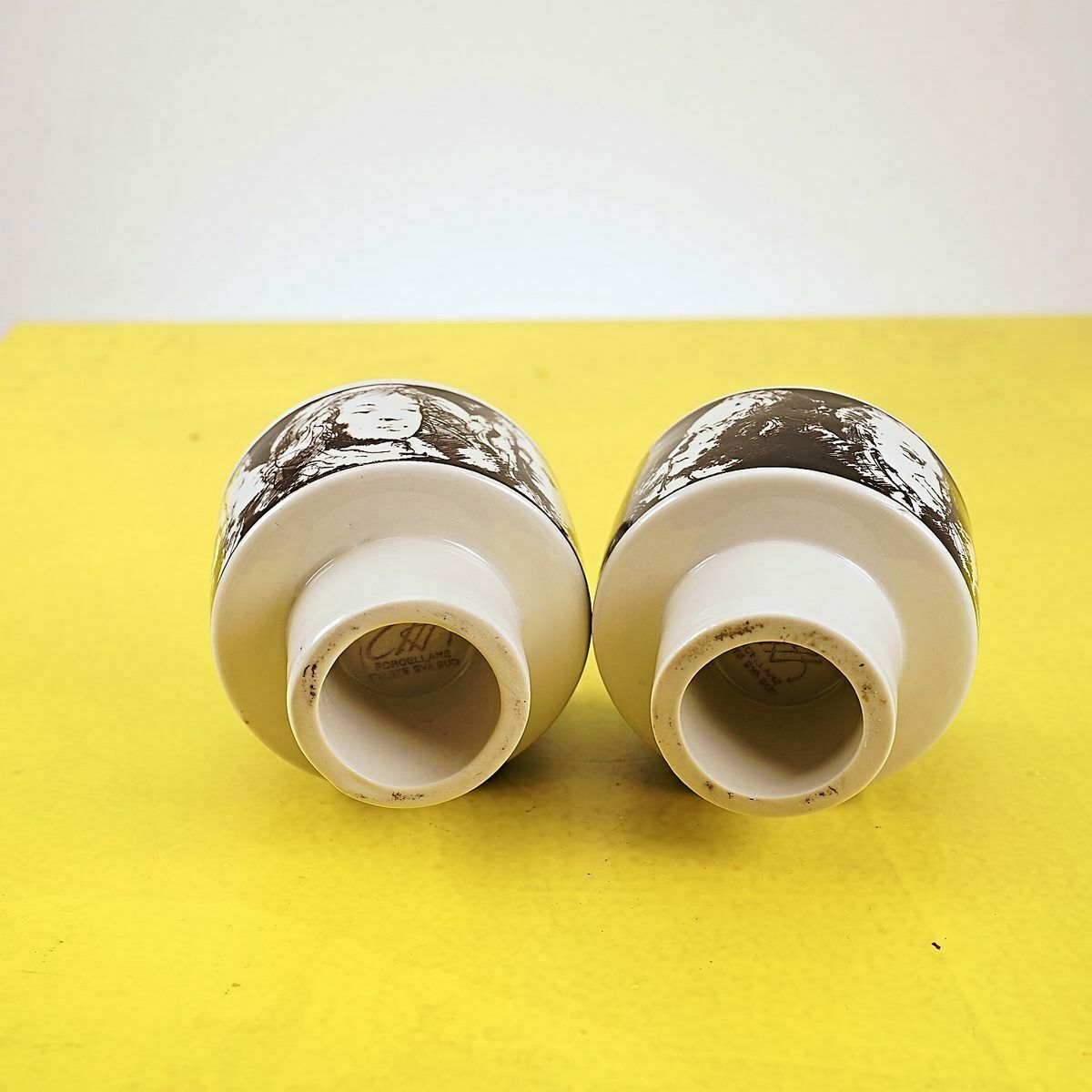 Pair Of Decorated Porcelain Cups By Eva Sud, Pietro Annigoni photo vinterior