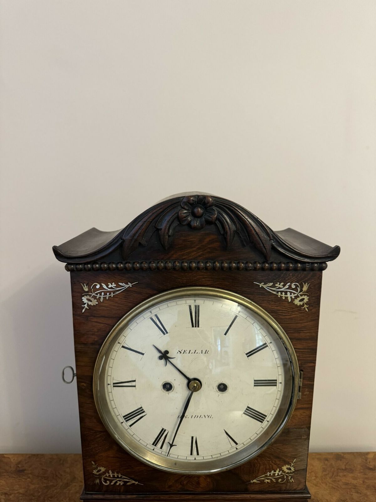 Superb Quality Antique Regency Rosewood Inlaid Bracket Clock By Seller Of Reading