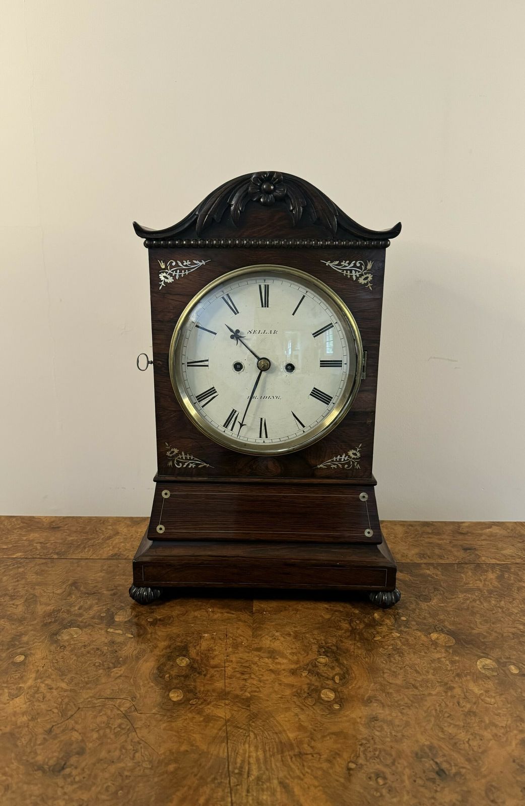 Superb Quality Antique Regency Rosewood Inlaid Bracket Clock By Seller Of Reading photo 2735.0
