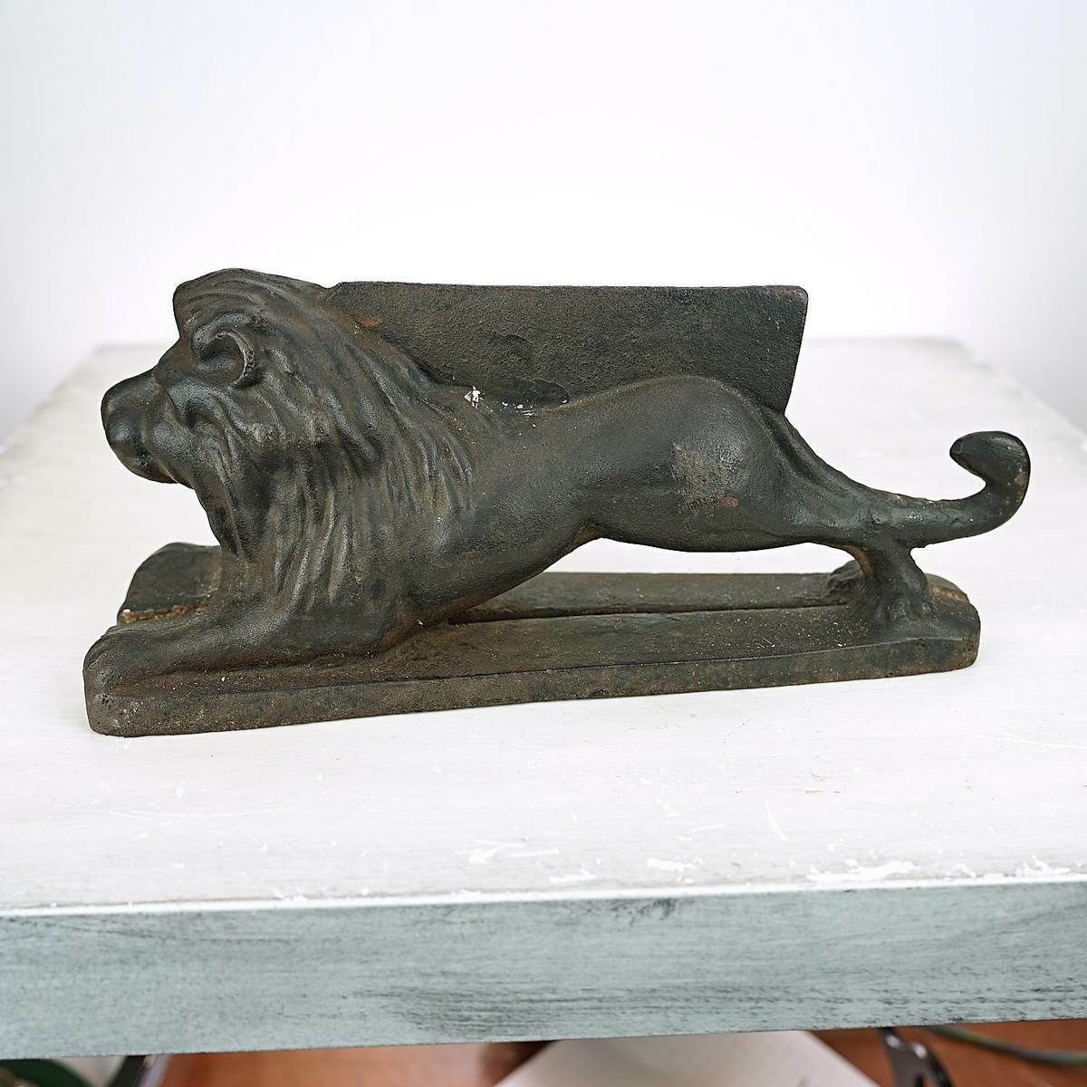 Cast Iron Door Stop Lion photo for sale
