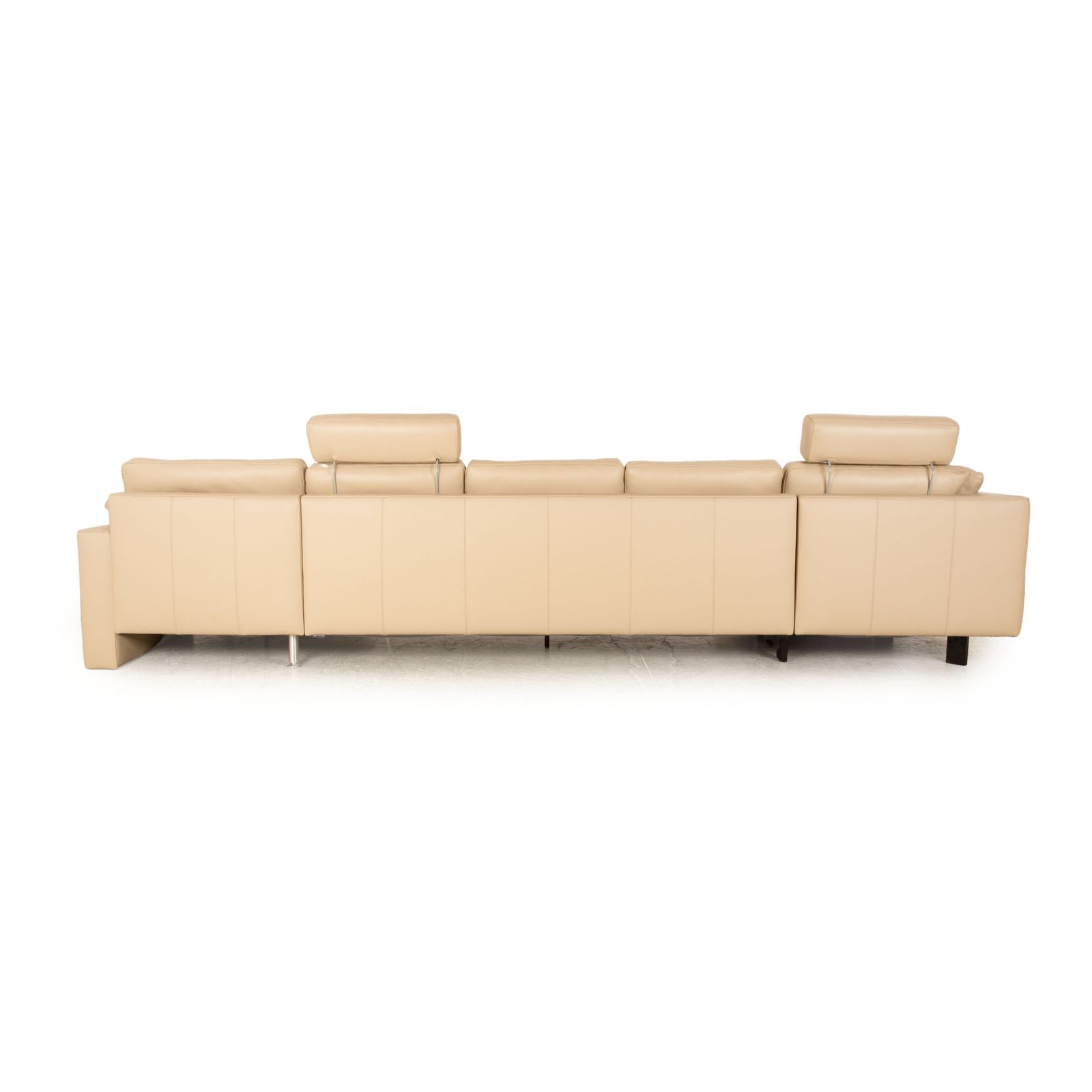 photo furniture Canapé d'angle Machalke System Plus en cuir beige, récamière droite