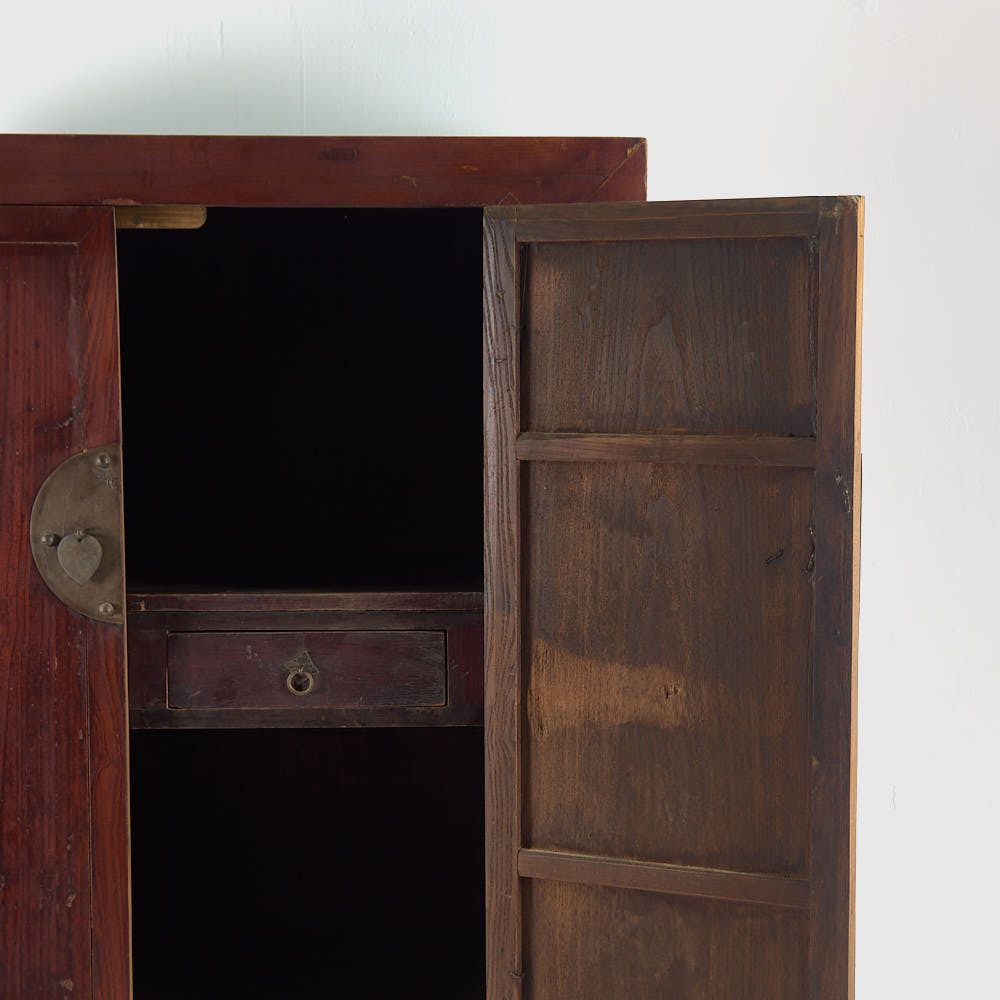 Antique Burgundy Red Wardrobe (China, C.1900) photo for sale