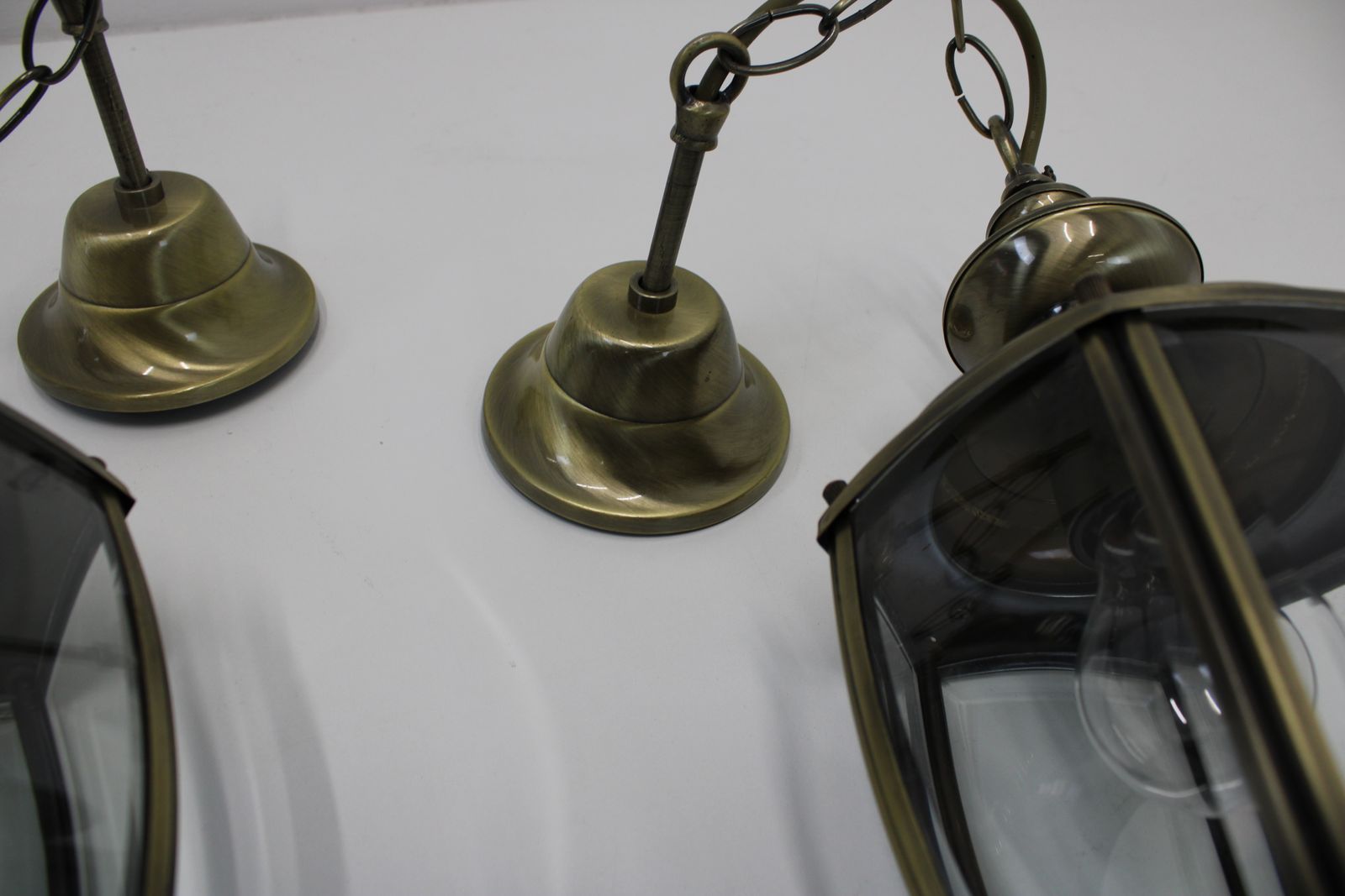 Vintage Hanging Lamp/Set Of 2 Metal Chandelier/Italian Design 80's photo 240.0