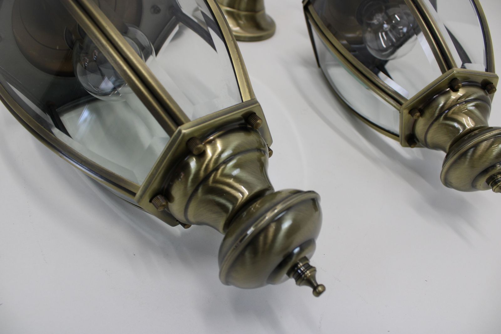 Vintage Hanging Lamp/Set Of 2 Metal Chandelier/Italian Design 80's photo vinterior