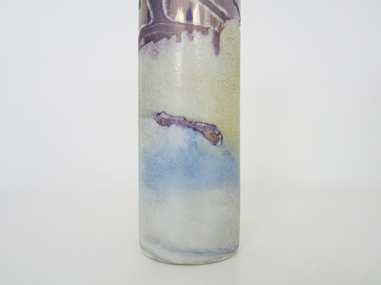 Joseph Bougère Iridescent Purple Pink Ceramic Vase Signed Jb 1989 photo vinterior