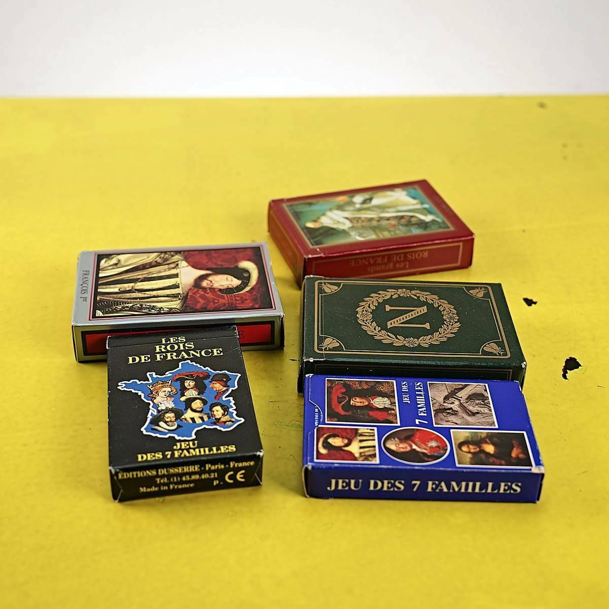 Lot Van 5 Decks Verzamelbare Speelkaarten, Franse Historische Figuren