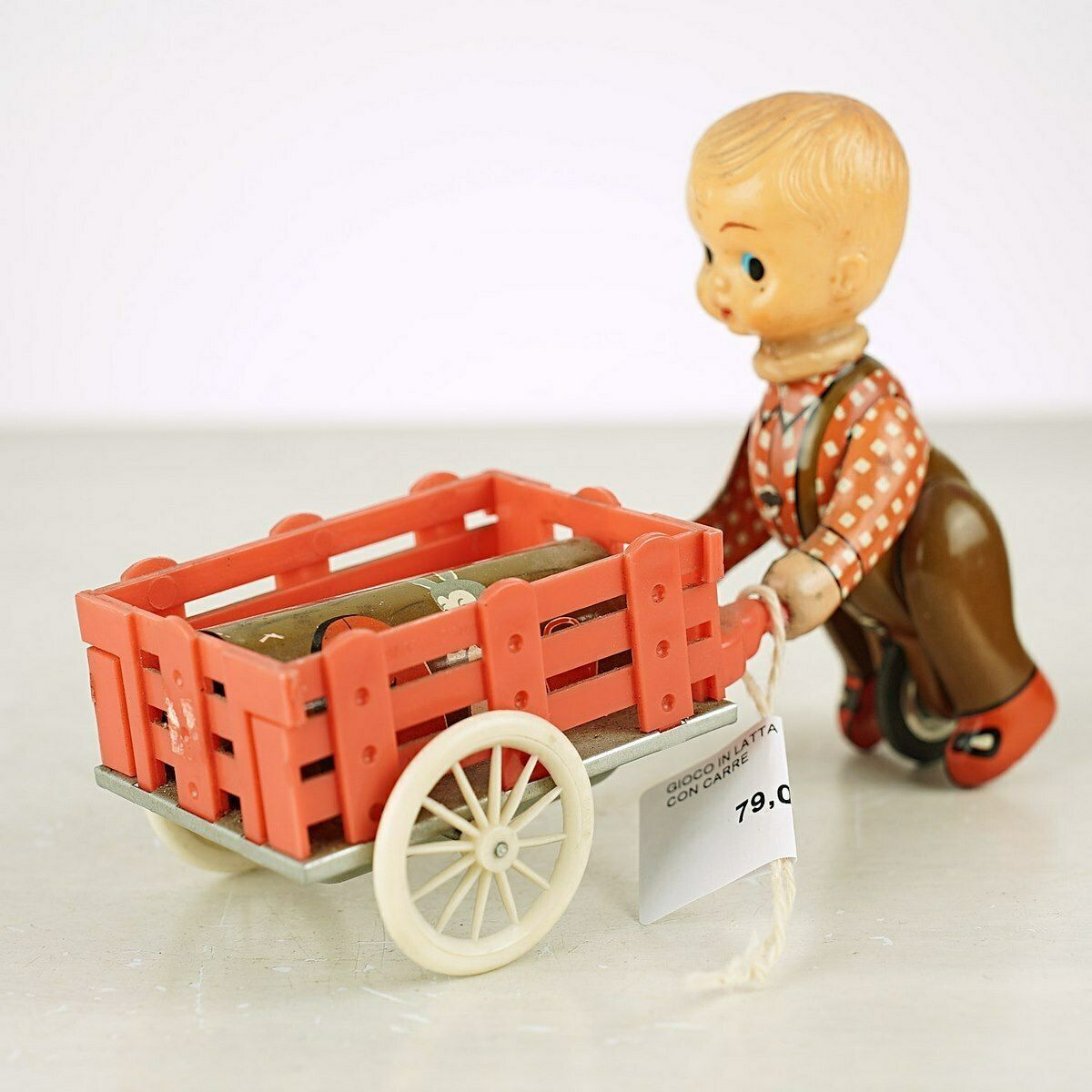 Vintage Tin Game For Child With Cart