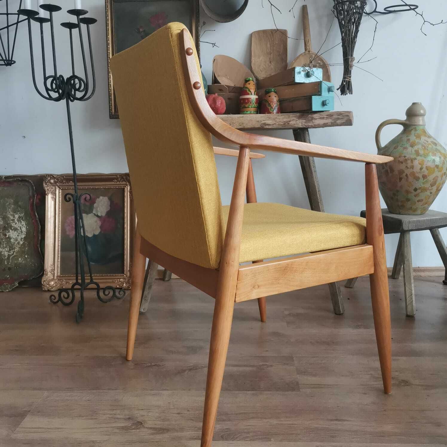 Mid Century Austrian Hand Made Chair From Oak. 1940s photo Furniture