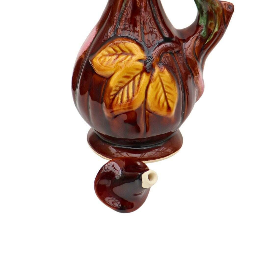 Mid Century Vallauris Pottery Licquor Shot Decanter Set With 8 Cups, Whimsical French Pottery Licquor Decanter Set On Metal Stand photo 53.0