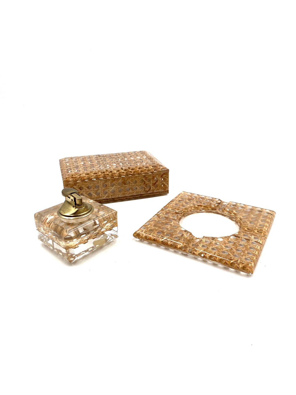 photo for sale Hollywood Regency Smoking Set, Lucite And Vienna Stray, Italy 1970