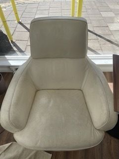 Cream Leather 60s Retro Design Swivel Armchairs X 2 photo furniture