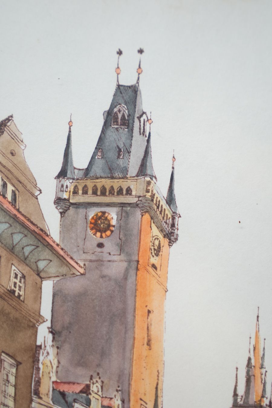 Picture Prague, Old Town Square, Gold Leaf. 1970 1980 photo vinterior