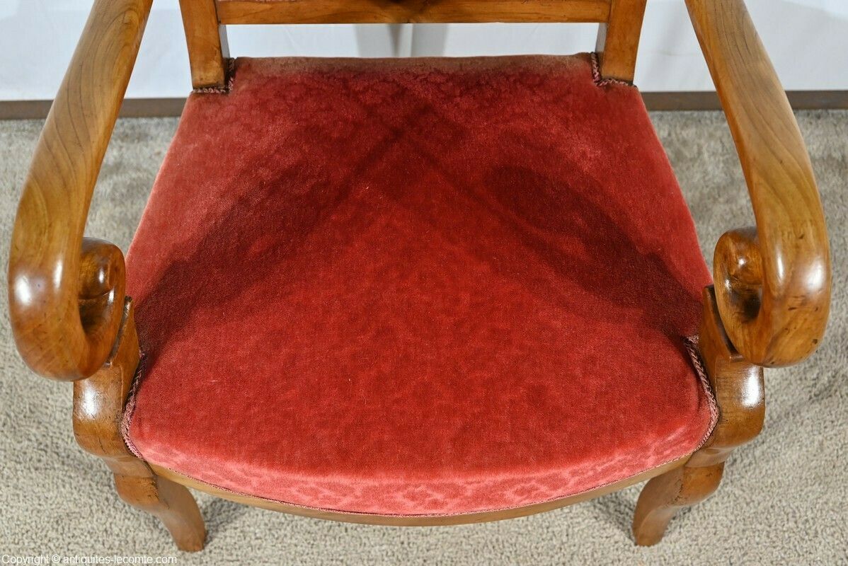 1442.0 Pair Of Cherry Wood Armchairs, Louis Philippe Period – 1st Part 19th photo