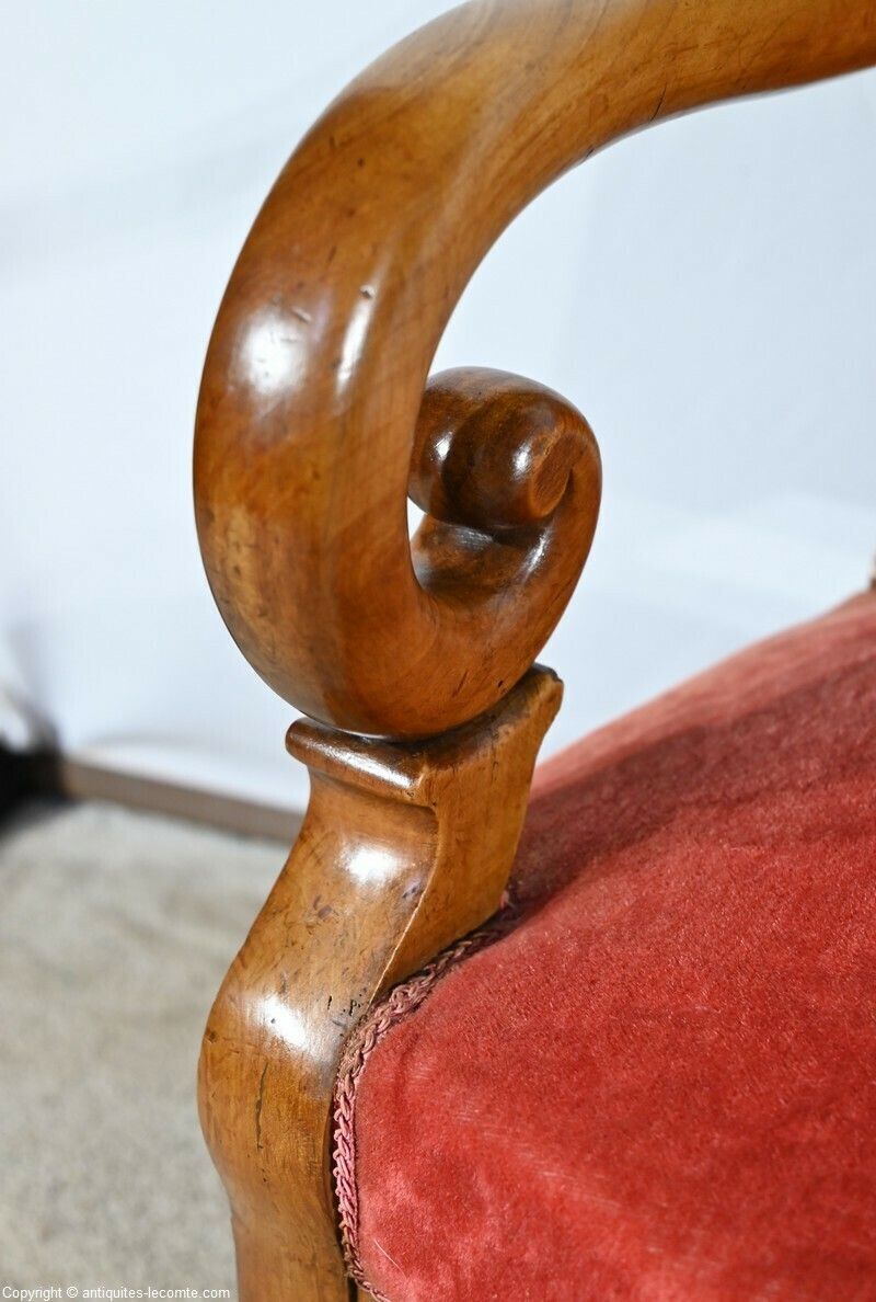 photo buy Pair Of Cherry Wood Armchairs, Louis Philippe Period – 1st Part 19th