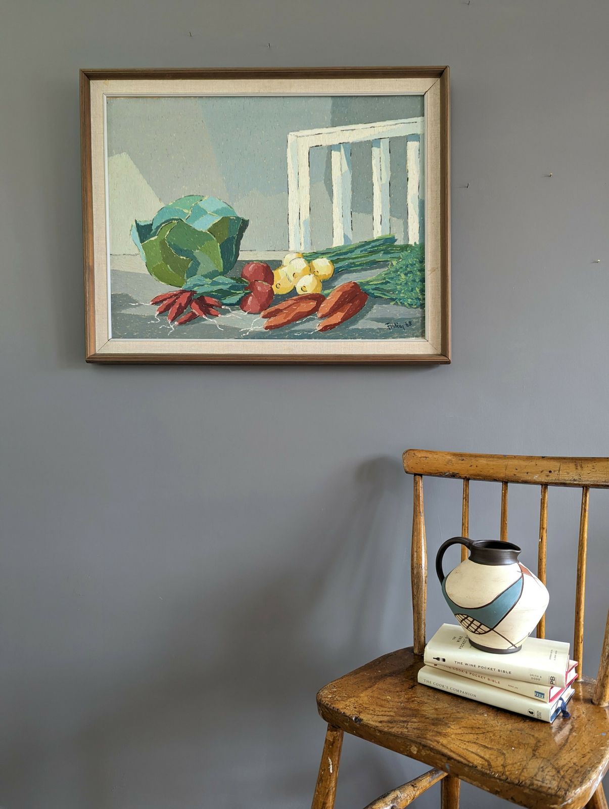 Oil Painting Still Life With Vegetables, 1960s photo furniture