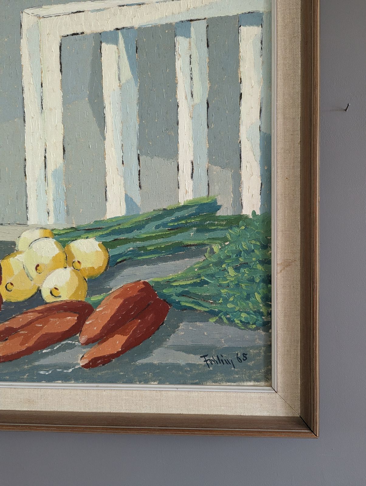 Oil Painting Still Life With Vegetables, 1960s photo buy