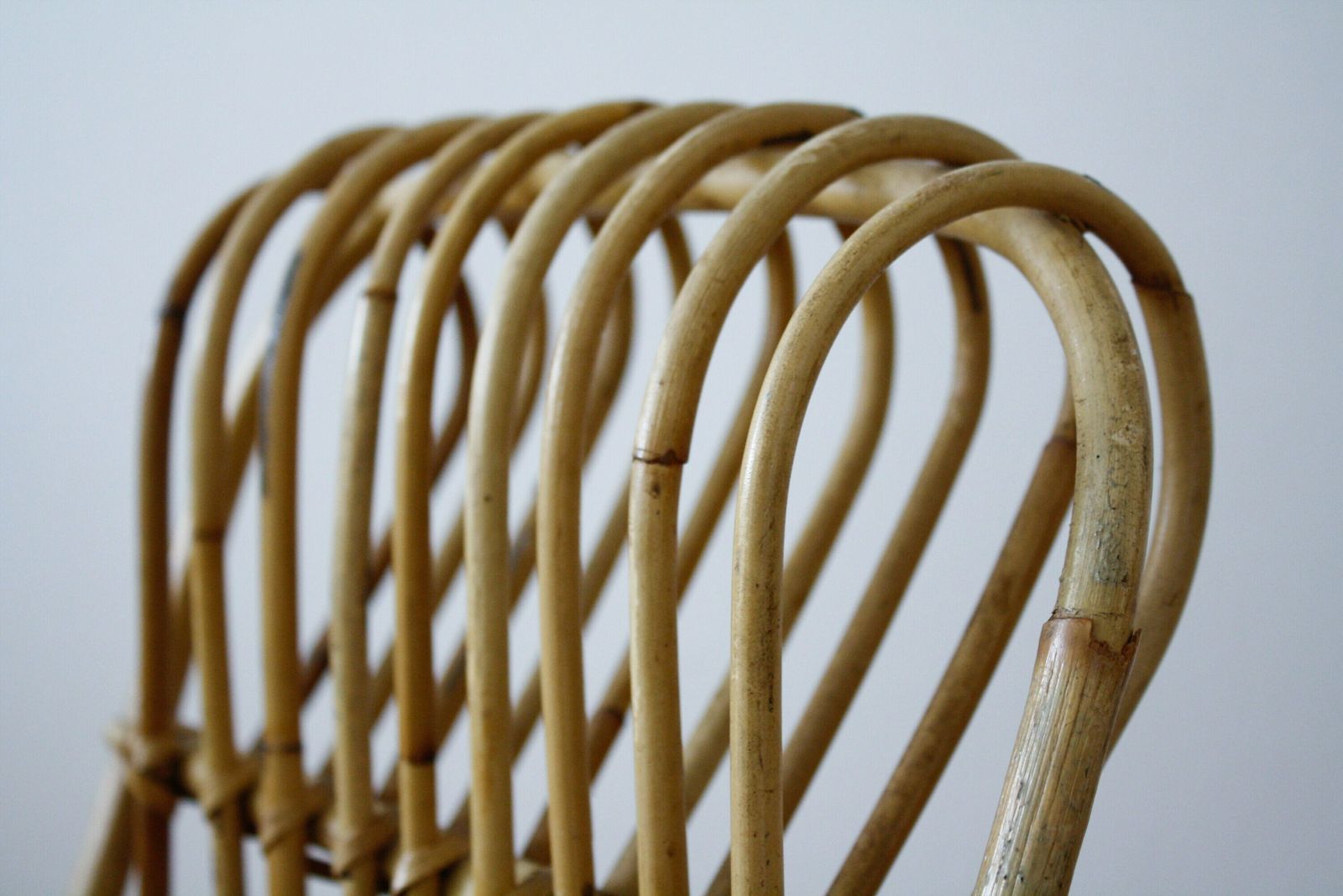 Vintage Franco Albini Kids Wicker Bamboo Rocking Chair / Children's Rattan Rocking Chair / 70s Italy / Mid Century Rattan Wicker Furniture photo buy