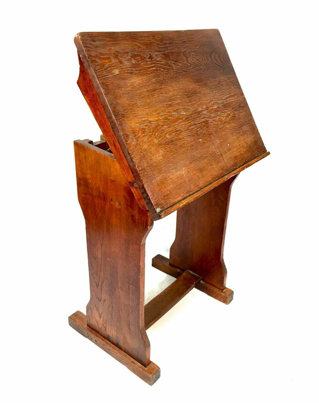 Antique Solid Oak Wooden Adjustable Lectern / Book Stand / Restaurant C.1920