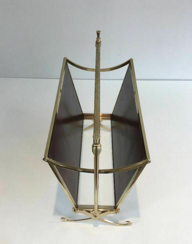 Pair Of Mahogany And Brass Magazine Racks. Jansen House photo vintage