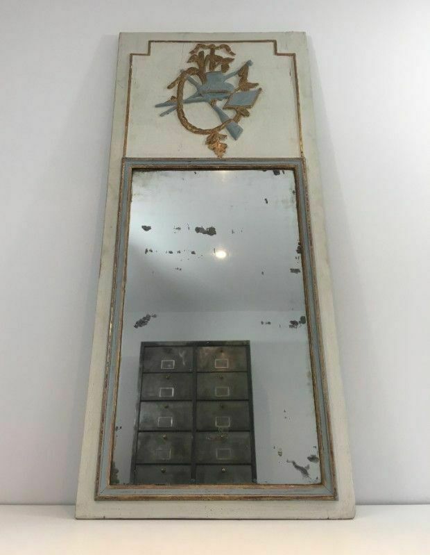 Louis XVI Style Mirror In Patinated Carved Wood photo furniture