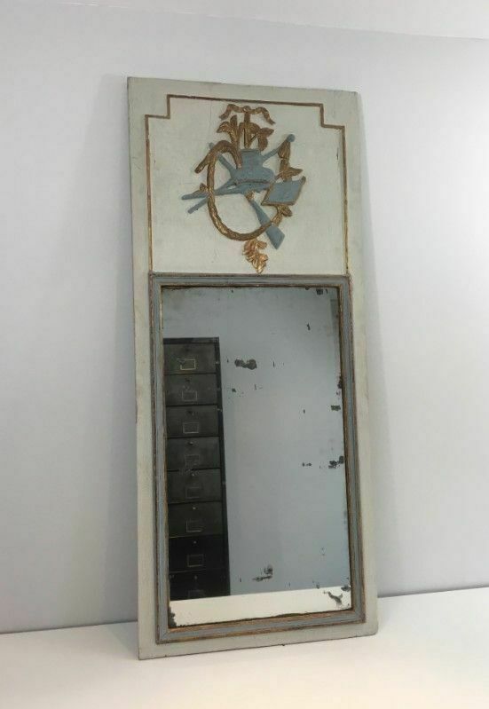 Louis XVI Style Mirror In Patinated Carved Wood photo for sale