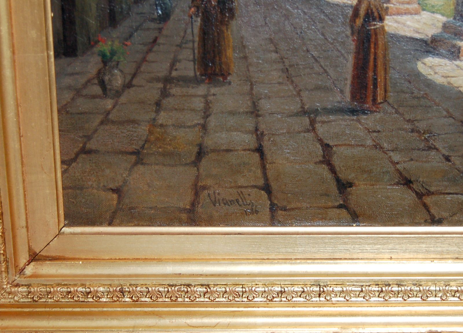 Achille Vianelli   Oil On Canvas   Il Chiostro 1886 photo 5500.0
