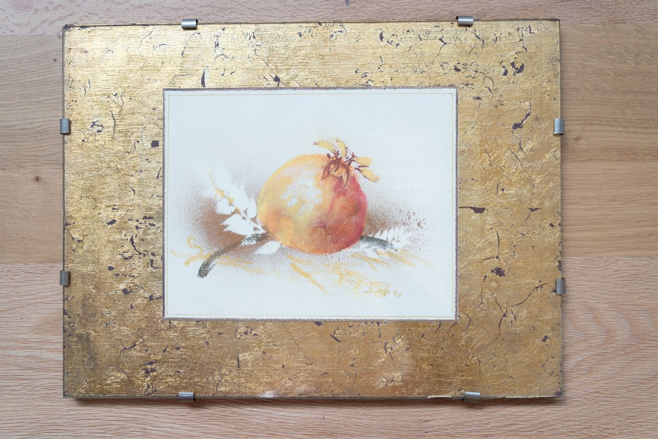 Pair Of Watercolour And Gold Leaf Prints, Nature, 1970 1980 photo Art