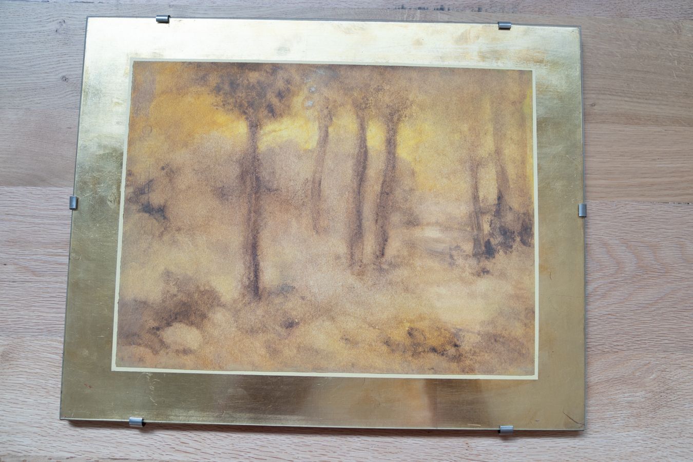 Pair Of Watercolour And Gold Leaf Prints, Nature, 1970 1980