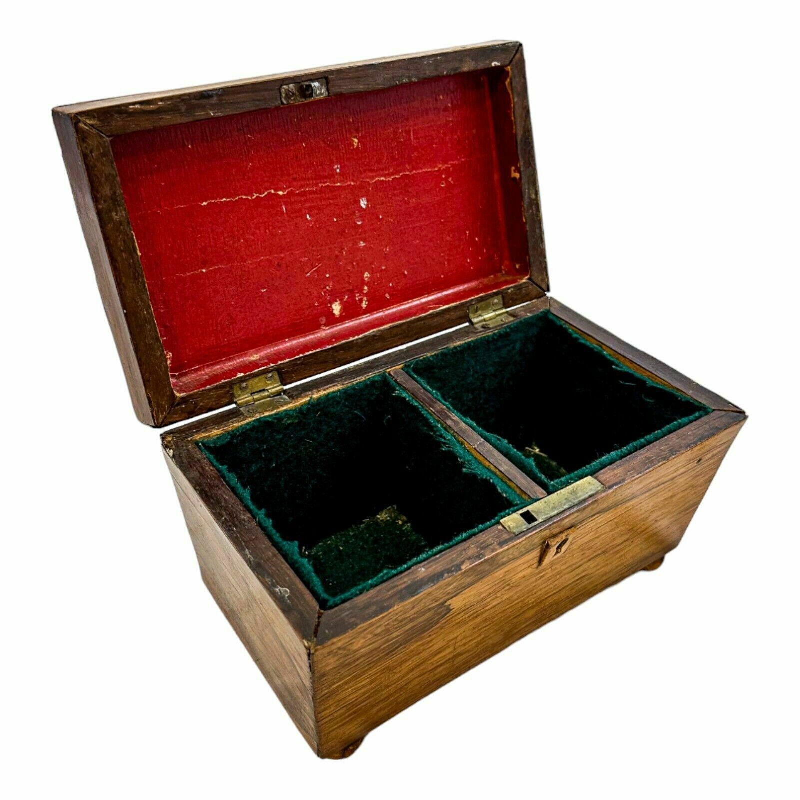 Antique Victorian Mahogany Sarcophagus 2 Section Small Tea Caddy / Jewellery Box photo furniture
