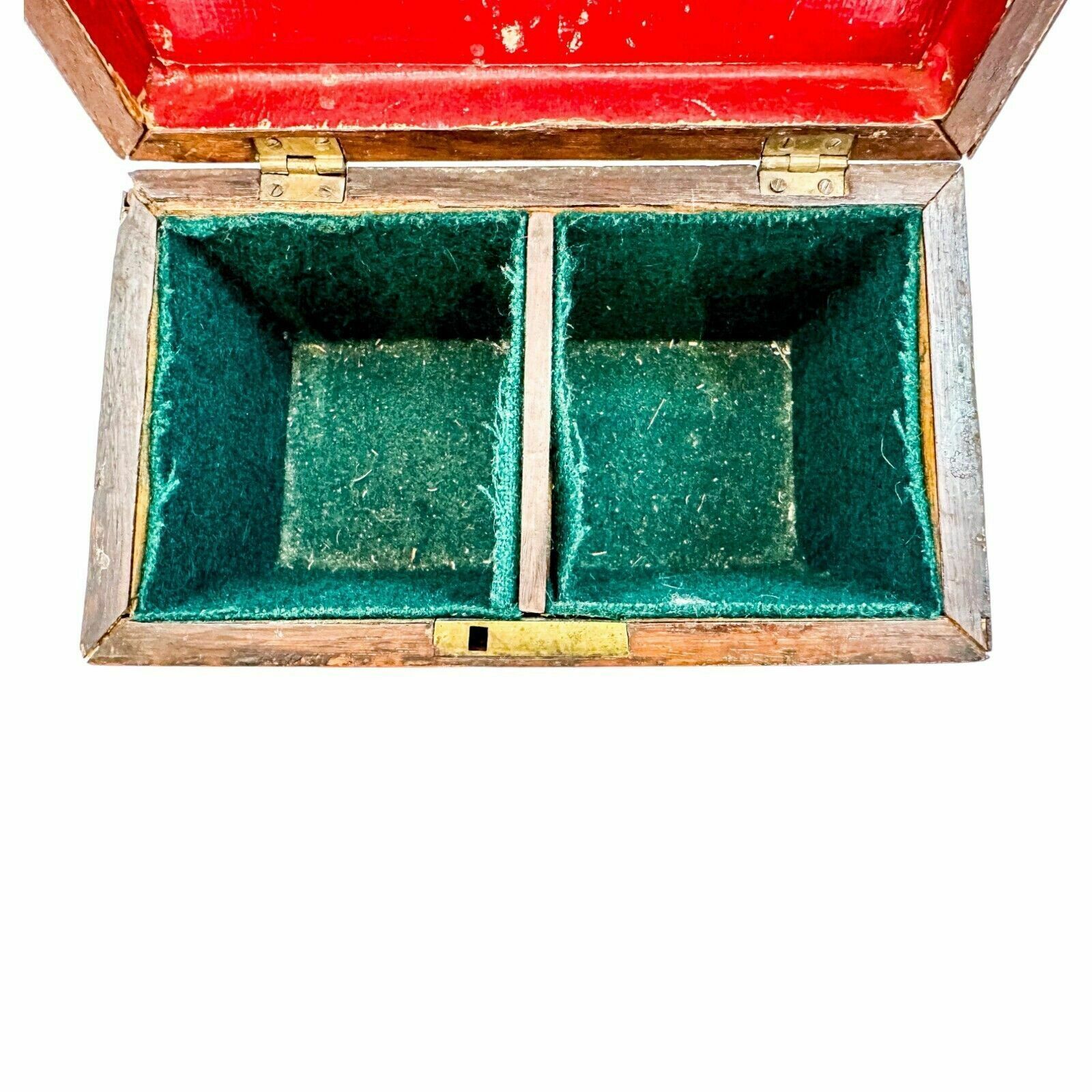 120.0 Antique Victorian Mahogany Sarcophagus 2 Section Small Tea Caddy / Jewellery Box photo