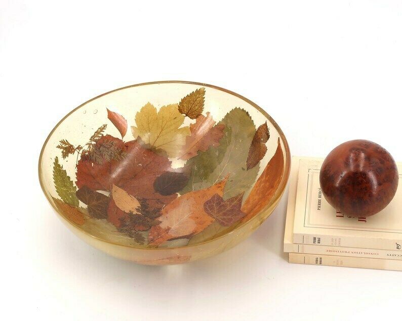 Frans Schaal  Of Serveerstuk Van Hars Met Boombladen, Jaren 1970 / In De Stijl Van Pierre Giraudon, Sculptuur, Herbarium photo furniture