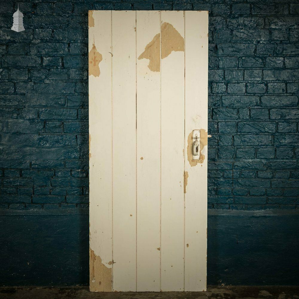 180.0 Ledged Plank Door, White Painted photo