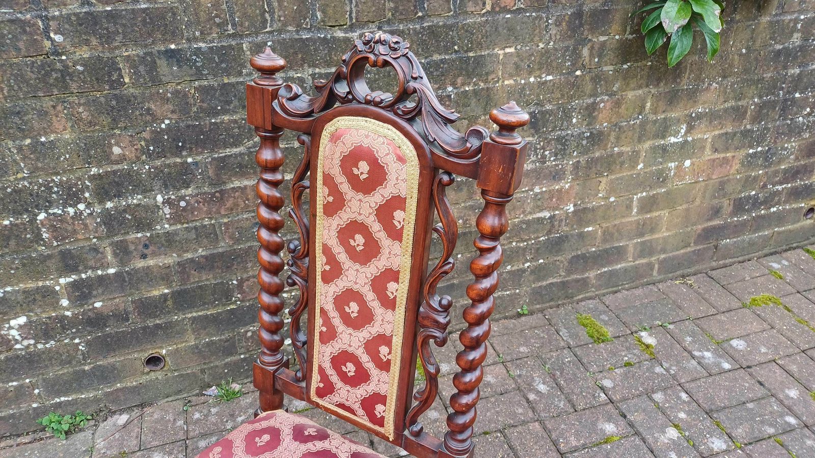 Exquisite Mahogany Upholstered Occasional Chair Superb Carved Features photo furniture